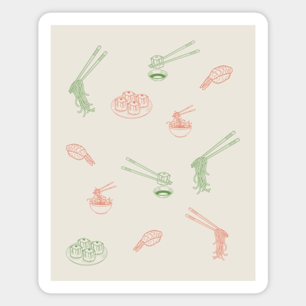 Japanese foods graphic pattern Magnet by yourstruly